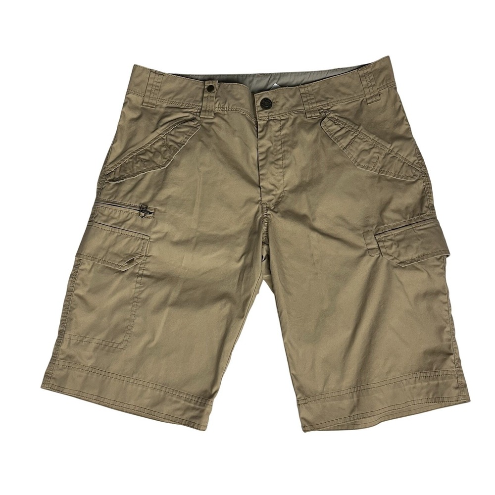 Quechua Shorts Mens Size 34 Tan Hiking Cargo Pocket Zip